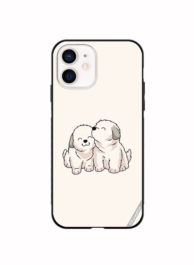 VR CREATIVE Protective Case Cover For Apple iPhone 12 Cute Puppies Design Multicolour - Image 1