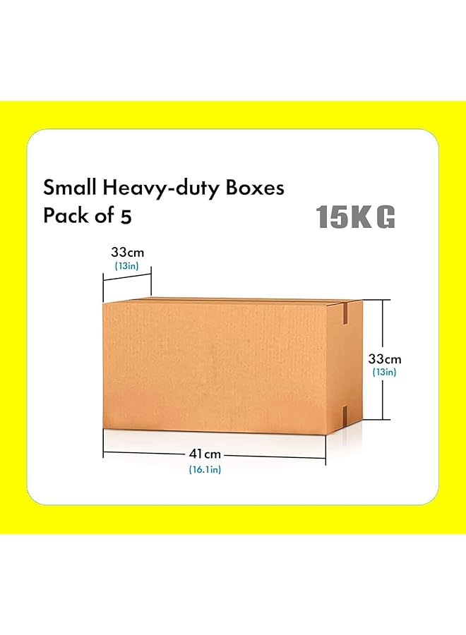 erorex 5 Pack Carton Box Large Double Wall 100 Percent Recyclable Corrugated Cardboard Moving Boxes With 15 Kg Capacity 41 X 33 X 33 Cm Brown Carton For Packaging Shipping And Storage 5 Ply Brown - Image 2
