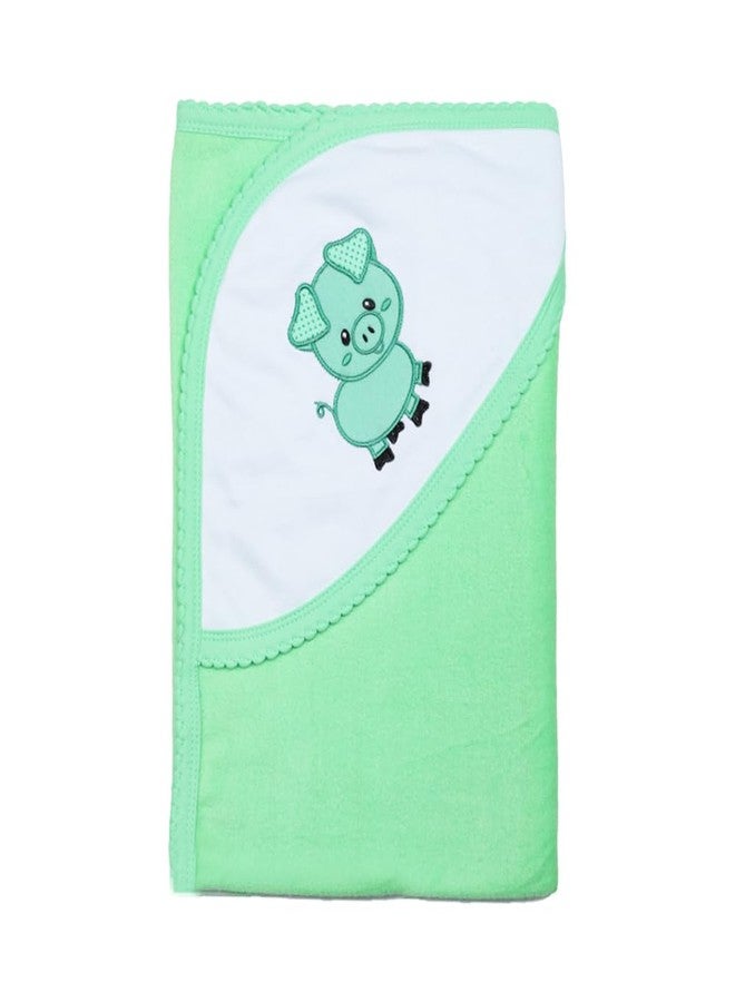 Phedarus Multipurpose Hooded Baby Bath Towel-Ultra Soft, Absorbent Baby Bath Towels for Newborn Boy and Girl Animal Face Towel | Reversible with Stripes Print | 78cms x 75cms | Green - Image 3