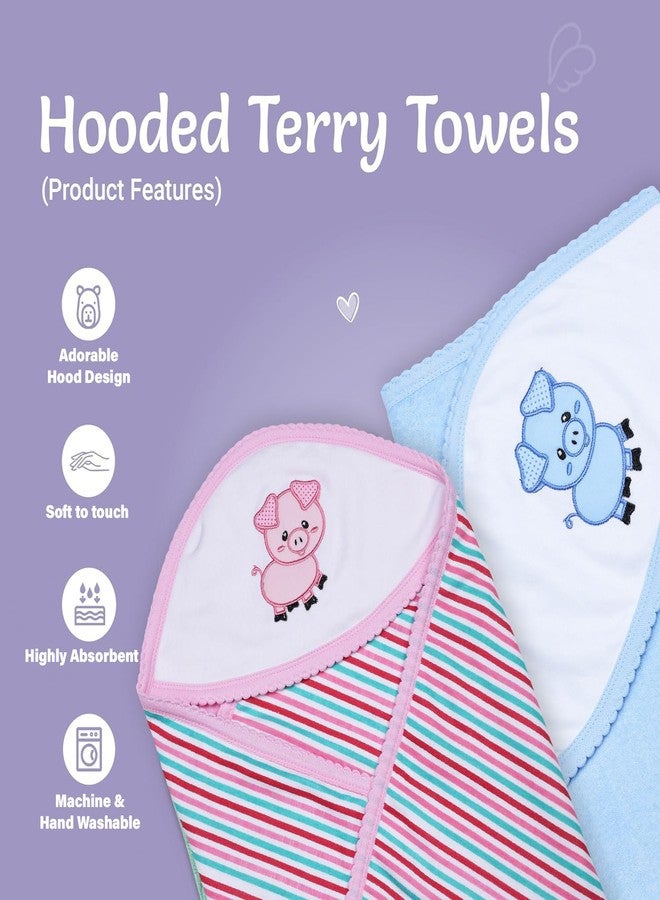 Phedarus Multipurpose Hooded Baby Bath Towel-Ultra Soft, Absorbent Baby Bath Towels for Newborn Boy and Girl Animal Face Towel | Reversible with Stripes Print | 78cms x 75cms | Green - Image 4