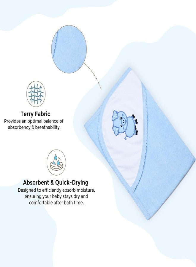 Phedarus Multipurpose Hooded Baby Bath Towel-Ultra Soft, Absorbent Baby Bath Towels for Newborn Boy and Girl Animal Face Towel | Reversible with Stripes Print | 78cms x 75cms | Green - Image 5