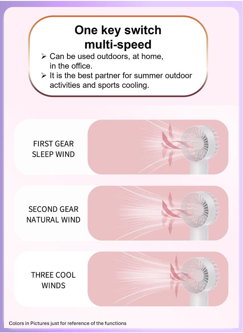 YooA 3 Adjustable Speed Handheld Rechargeable Mist Fan/Portable Mini Fan | Air Conditioner Fan Strong Power, TYPE-C Quick Charge, 500mAh, Hand Held for Sports/Outdoor/Camping/Travel/Office/(Purple)  - Image 5
