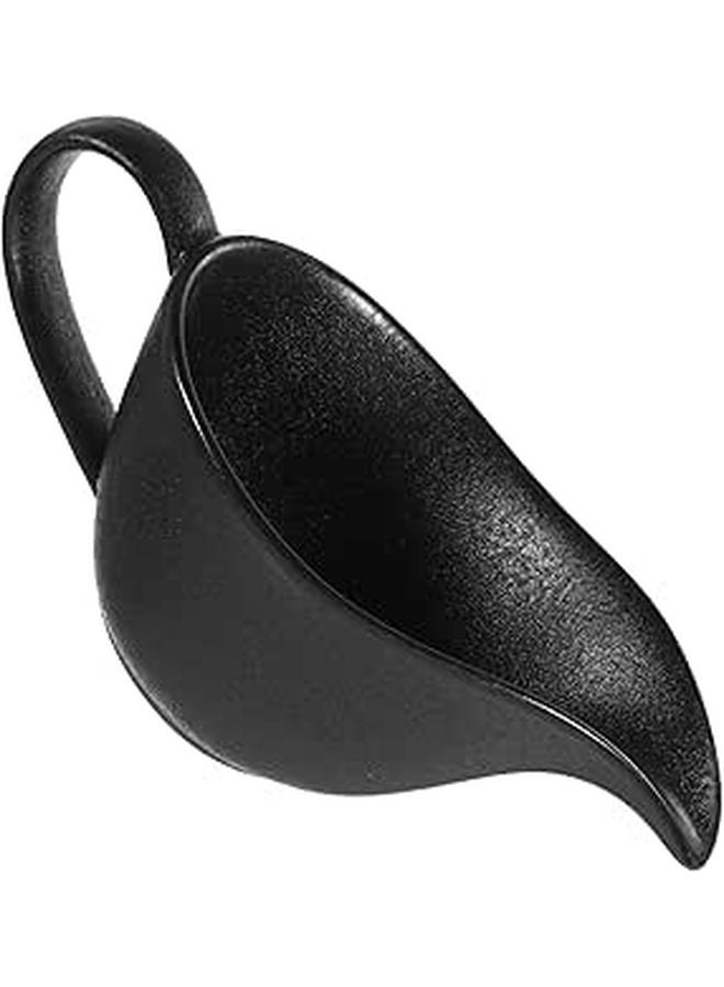 Black Cast Iron Style Porcelain Mixing Bowl with Handle and Pour Spout for Kitchen - Image 1
