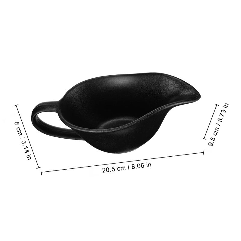 Black Cast Iron Style Porcelain Mixing Bowl with Handle and Pour Spout for Kitchen - Image 3
