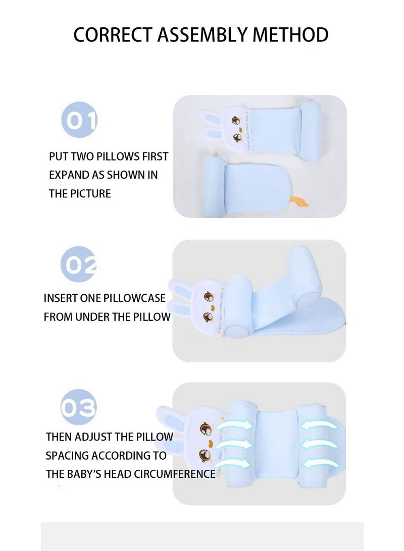 Millet Grains-filled Baby Head Pillow, Newborn Pillow for Preventing Flat Heads, Baby Correcting Head Shape Anti-slant Cotton Pillow, Baby Sleeping Pillow, Baby Pillow for Sleeping for 0-3 Years (Rabbit) - Image 5