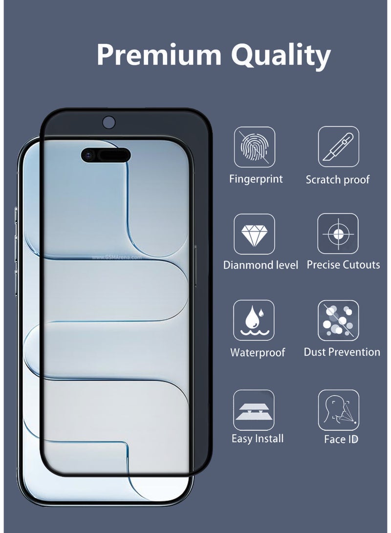 2 Pack Apple iPhone 17 Air Privacy Invisible Shield Tempered Glass Full Glue Screen Protector |Premium Edge to Edge Anti Spy Privacy Tempered Glass For with Easy Installation Kit - Privacy Glass - Image 2