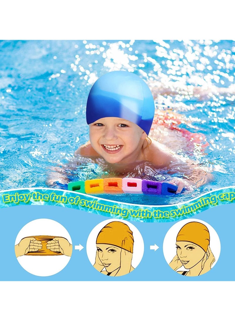 Go Swim Kids Swim Cap by Qshop®️, Durable Silicone Swim Cap for Toddler Boys and Girls, Waterproof Swim Caps, Comfortable Kids Swim Caps with Simple Design for Long and Short Hair, Ponytail
