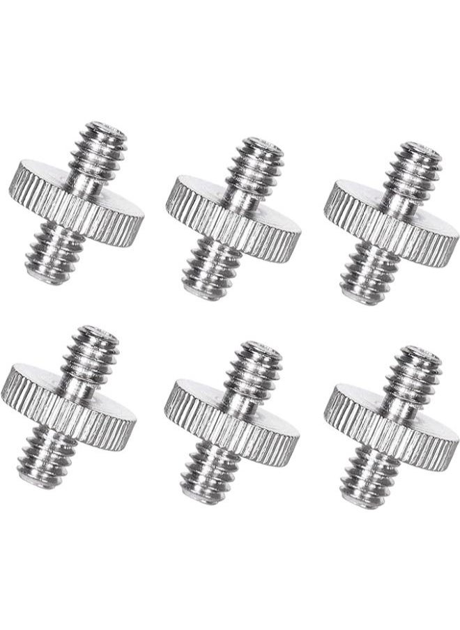 EasyLife 6 Pieces 1/4" Male to 1/4" Male Threaded Screw Adapter Tripod Screw Adapter Double Head Stud Converter Compatible with Camera Cage Mono pod Ball head Light Stand  - Image 1