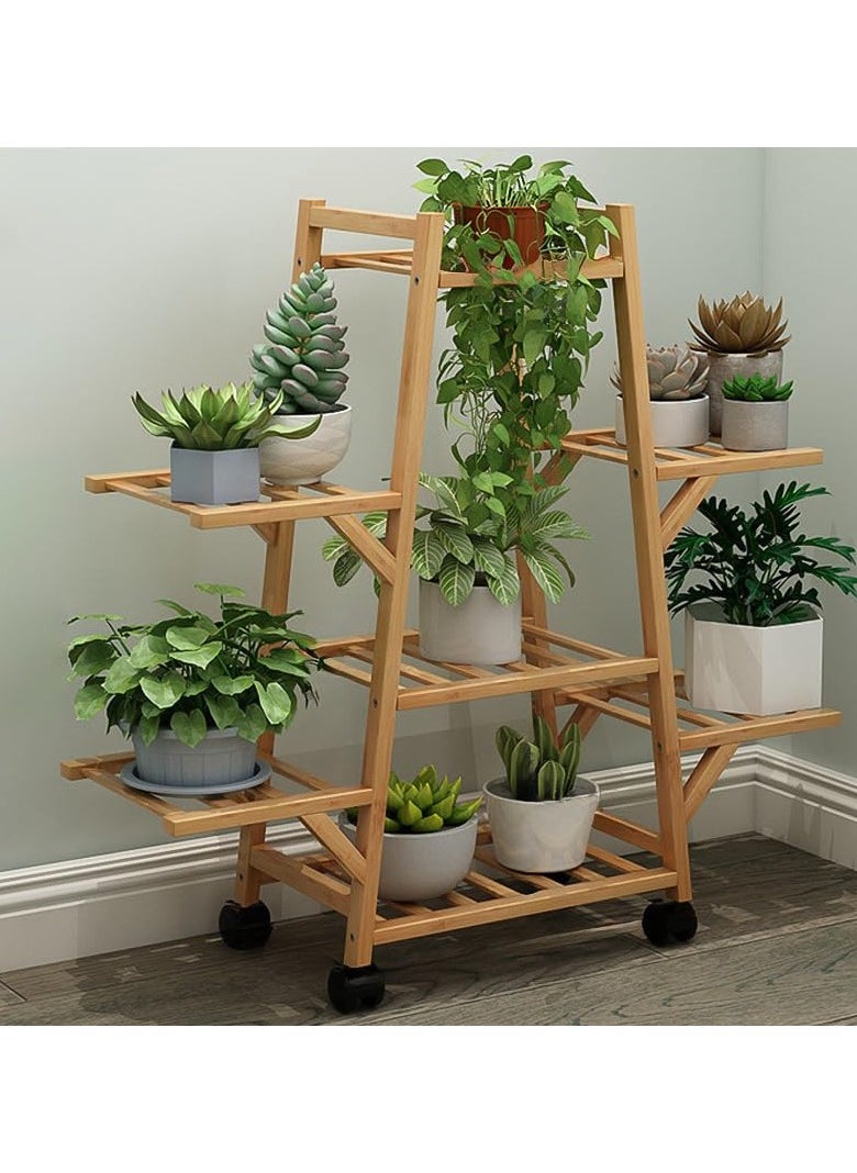 Bamboo Triangle Plant Stand with Wheels,Indoor and Outdoor Rolling Plant Shelf,Corner Plant Holder for Flower Pot Display Rack for Living Room, Balcony, Patio, Garden - pzsku/ZFD950DE8AEC9B3E01016Z/45/_/1717554067/6f241a60-271c-4c58-babf-a8a7c7b69357