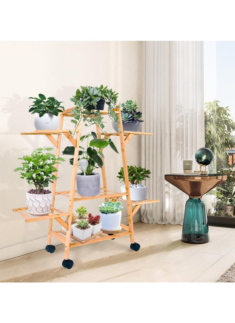 Bamboo Triangle Plant Stand with Wheels,Indoor and Outdoor Rolling Plant Shelf,Corner Plant Holder for Flower Pot Display Rack for Living Room, Balcony, Patio, Garden - pzsku/ZFD950DE8AEC9B3E01016Z/45/_/1717554389/3b1cad87-fae6-47a1-935f-7364aa94e631