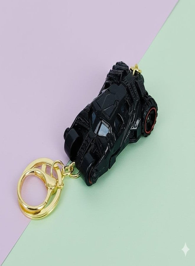 Blue Aura Mini Superhero Car Model Keychain with Metal Key Ring & Clip - Stylish Black Key Holder for Car, Bike, Bag & Backpack (Design 1) - Image 3