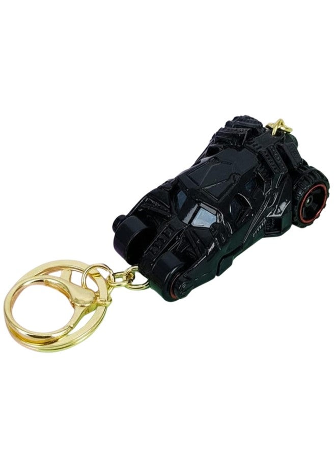 Blue Aura Mini Superhero Car Model Keychain with Metal Key Ring & Clip - Stylish Black Key Holder for Car, Bike, Bag & Backpack (Design 1) - Image 1