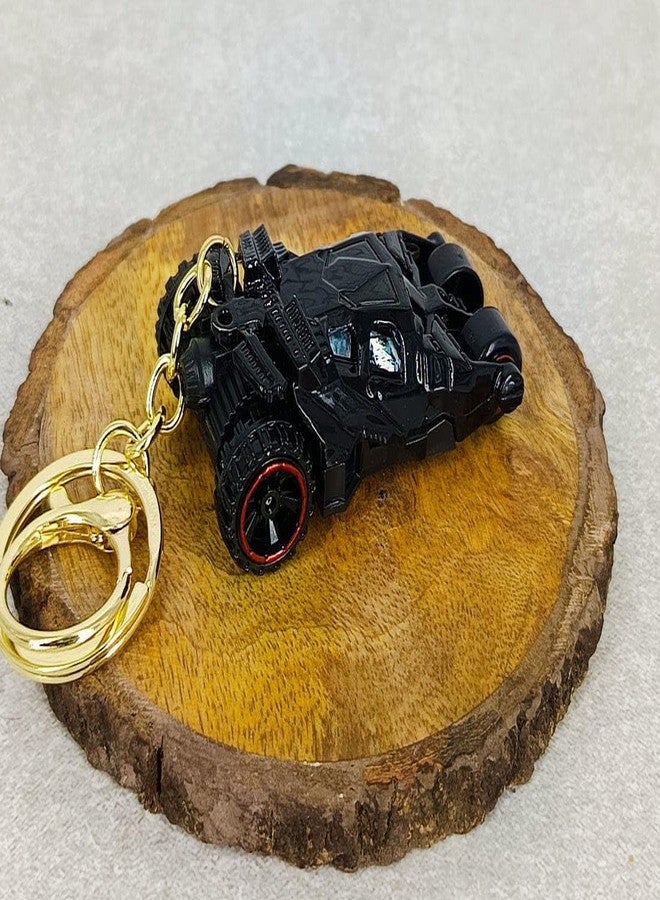 Blue Aura Mini Superhero Car Model Keychain with Metal Key Ring & Clip - Stylish Black Key Holder for Car, Bike, Bag & Backpack (Design 1) - Image 5