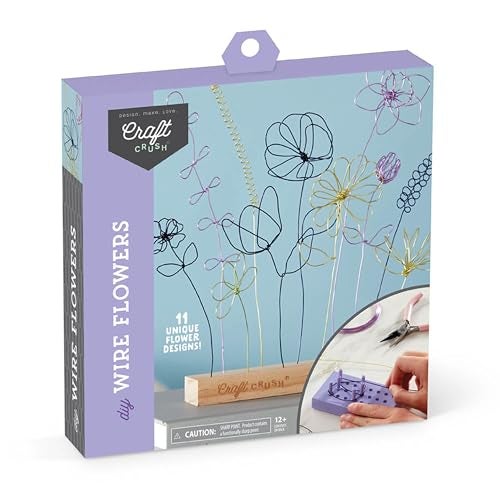 Craft Crush Wire Flowers Create Unique Craft Wire Flower Designs with Easy to Use Tool and Guide with Display Stand for Teens and Adults Ages 12 13 14 15 and Up - Image 1