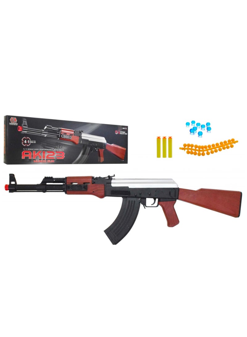 bullet Ak 123 Mundo Gun 4 في 1 رصاصة مع جسم قابل للفصل AK47 مع بندقية - Image 1