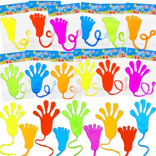 NatNarr 50 PCS Sticky Hands Goodie Bags Stuffers Easter Egg Stuffers Sticky Hands and Feet Party Favor for Kids Easter Classroom Gifts Basket Stuffer Birthday Gifts Pinata Fillers - Image 1