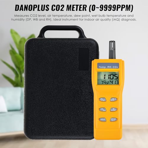 DANOPLUS CO2 Meter Handheld CO2 Detector, 0-9999ppm Digital CO2 Monitor Temperature and Humidity Meter Carbon Dioxide Detector with NDIR Sensor Buzzer Alarm and Clibration Function for Home Grow Room - Image 4