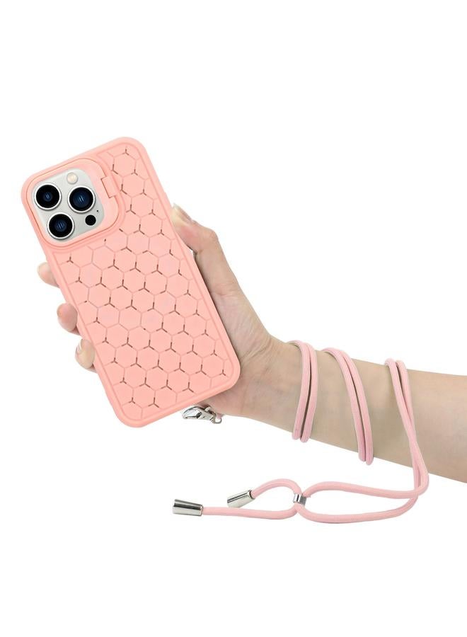 S-TOP Case For iPhone 14 Pro Max Honeycomb Radiating Holder TPU Phone Case with Lanyard - Image 5