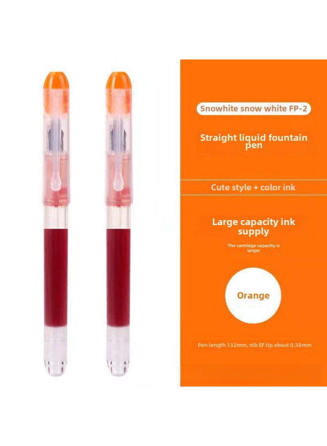 سنو وايت قلم ملون أبيض ثلجي P20 بحقيبة حبر بسيطة غير قابلة للتغيير، رأس قلم F، مناسب لطلاب التمرين على الكتابة والحسابات اليدوية - Image 1