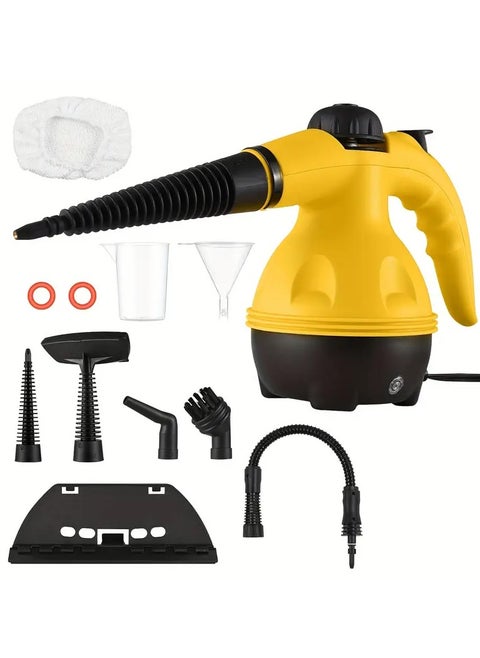 1000W Portable Handheld Steam Cleaner High Pressure Multipurpose Steamer for Car Sofa Kitchen Bathroom Windows With 9 Attachments 220V European Plug Steam Cleaning Machine.