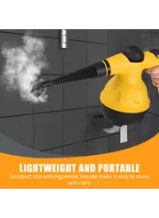 Leyallia - 1000W Portable Handheld Steam Cleaner High Pressure Multipurpose Steamer for Car Sofa Kitchen Bathroom Windows With 9 Attachments 220V European Plug Steam Cleaning Machine. - Image 1