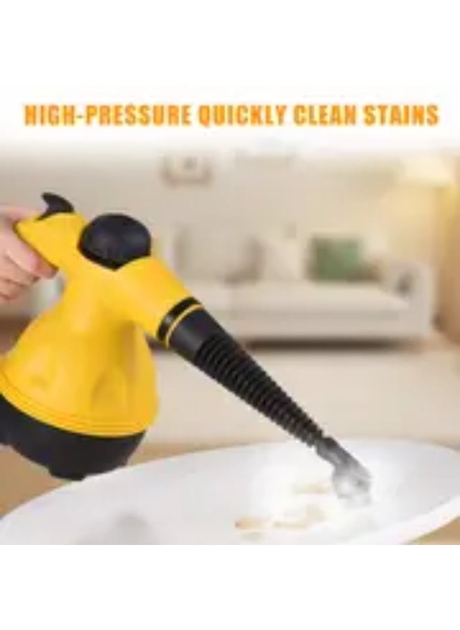 Leyallia - 1000W Portable Handheld Steam Cleaner High Pressure Multipurpose Steamer for Car Sofa Kitchen Bathroom Windows With 9 Attachments 220V European Plug Steam Cleaning Machine. - Image 1