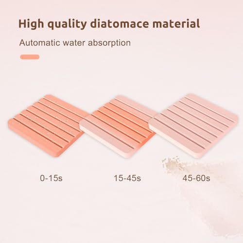 Sweet Elegance Coasters Set of 2 Diatomite Coaster Cup Mats Absorbent Non-silp Durable Colorful Table Ornament Decorations for Home Festival (Pink and White) - Image 5