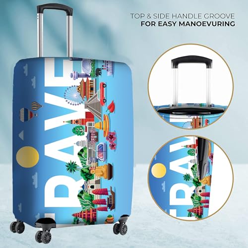 Nasher Miles Polyester 55 (20 Inch) Small Protective Luggage Cover - Traval - Image 3
