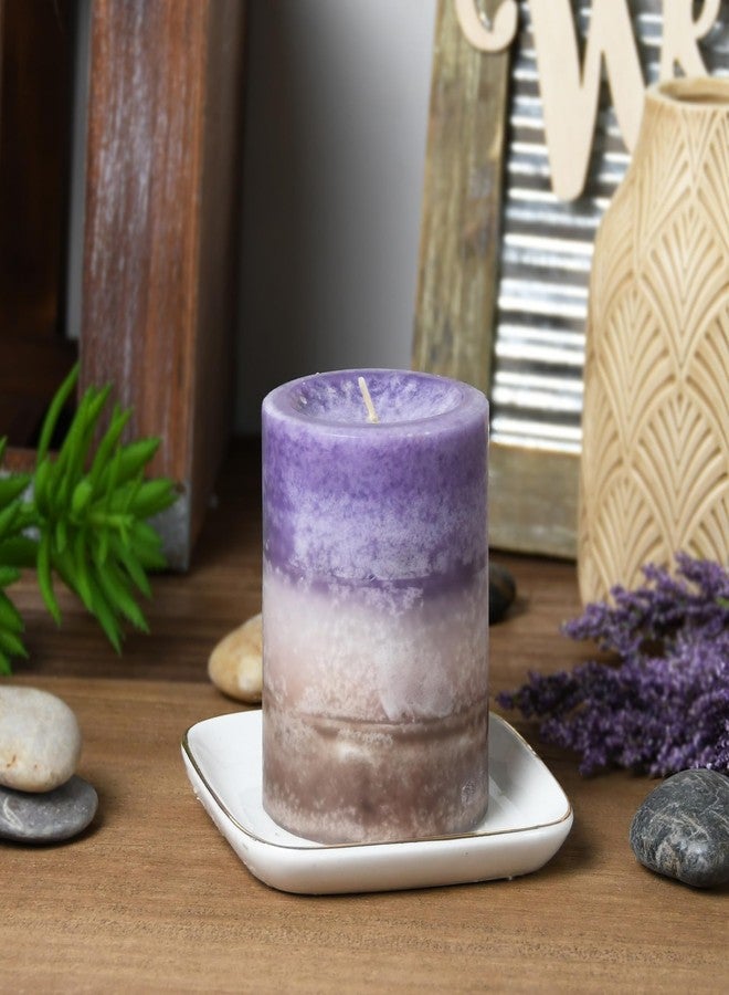 Jeco 4 Inch Purple Sand Scented Pillar Candle - Image 2