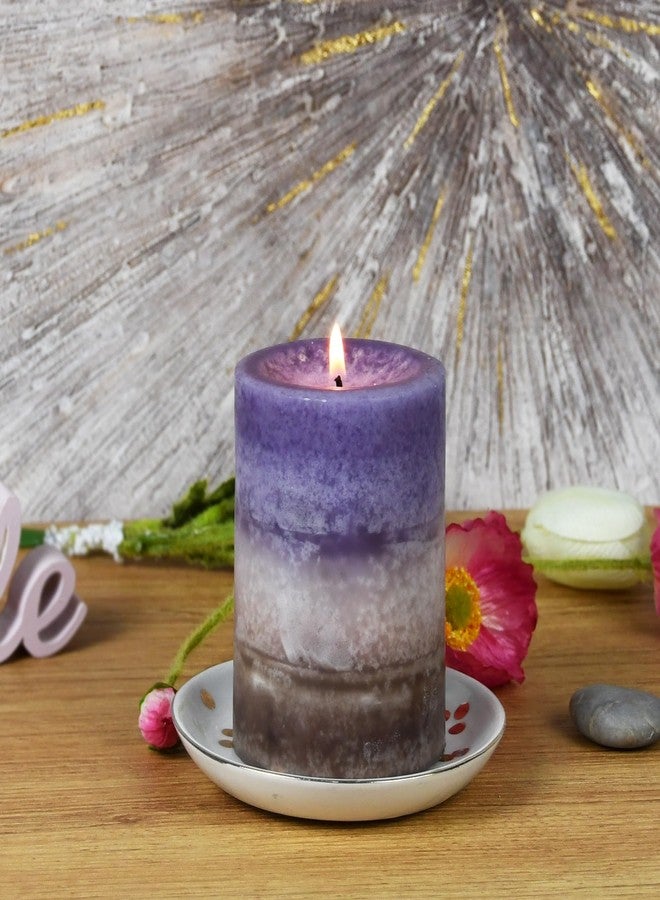 Jeco 4 Inch Purple Sand Scented Pillar Candle - Image 3