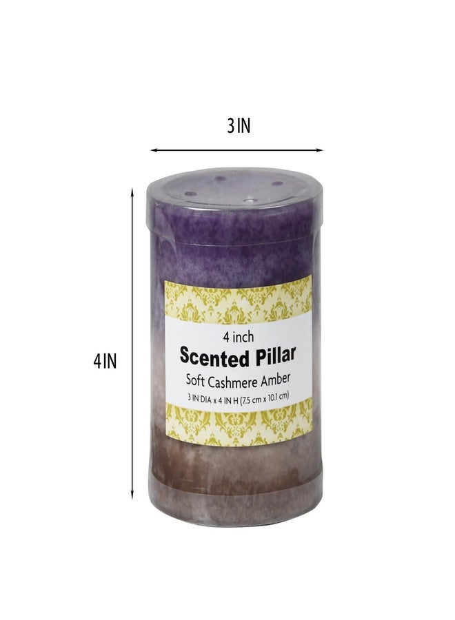 Jeco 4 Inch Purple Sand Scented Pillar Candle - Image 4