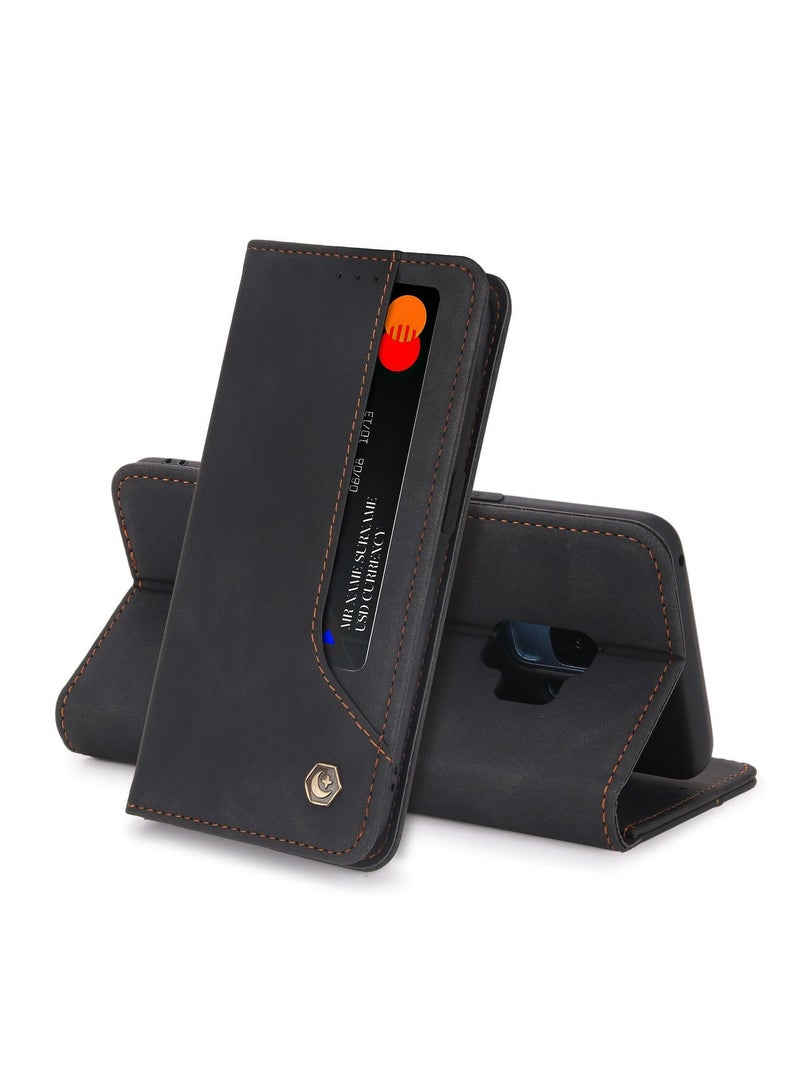 Pola Luxury PU Leather Case Cover for Samsung Galaxy S9 Black - Image 1
