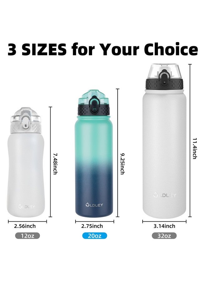 Oldley Insulated Water Bottle 20oz for Adults Kids Stainless Steel Water Bottles with Straw/Chug/Carabiner 3 Lids Fruit Strainer Double Wall Vacuum Wide Mouth BPA Free Leak-Proof for School Travel - Image 5