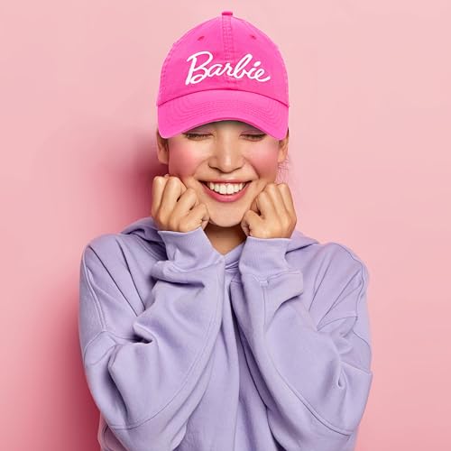 Barbie Baseball Cap for Women – Soft Cotton Womens Cap with Curved Brim – Adjustable Snapback Hot Pink Baseball Cap - Image 4