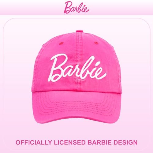 Barbie Baseball Cap for Women – Soft Cotton Womens Cap with Curved Brim – Adjustable Snapback Hot Pink Baseball Cap - Image 3