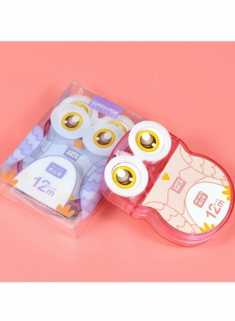 Owl Correction Tape   Simple Transparent Candy Color Portable Correction Tape Easy for Students to Correct Errors Correction Tape C ute and Creative Stationery 1pcs 4 color random