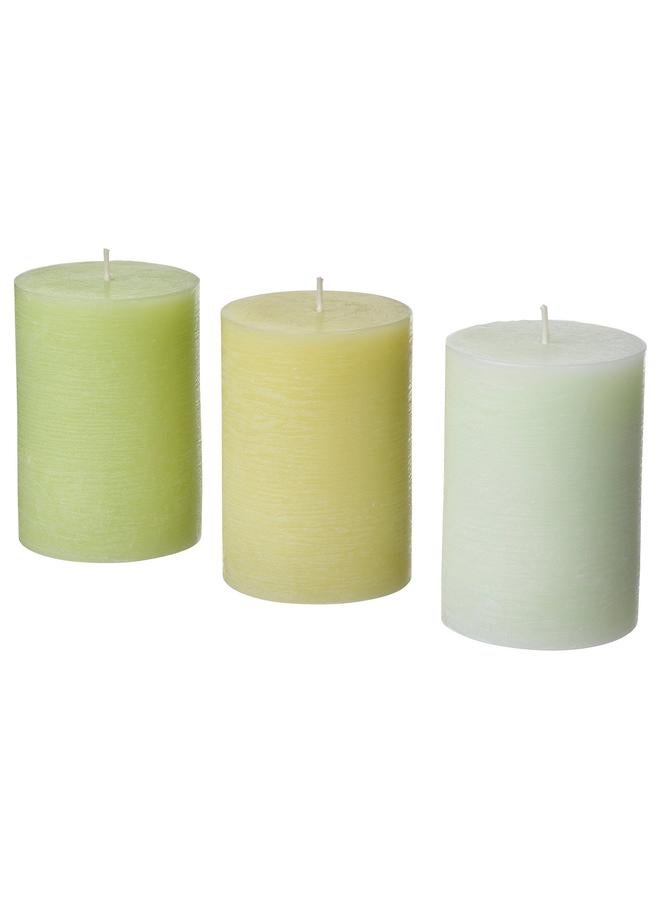 erorex Scented Pillar Candle, Apple Mixed Colours, 30 Hr - Image 1