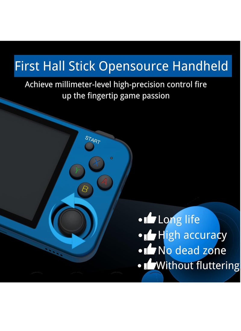 ANBERNIC  - RG353M Handheld Game Console Aluminum Alloy CNC Support Dual OS Android 11+ Linux, 5G WiFi 4.2 Bluetooth 3.5 Inch IPS Multi-Touch Screen 64G TF Card 4420+ Classic Games(Blue) - Image 1