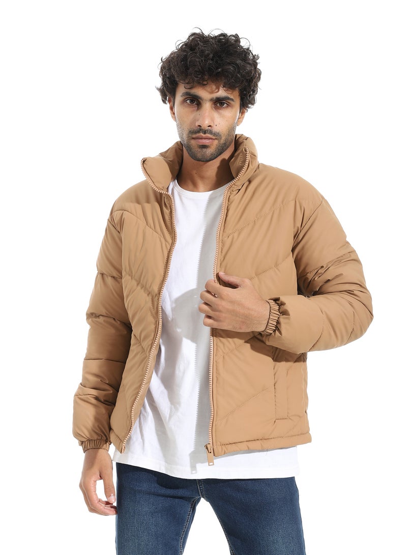 Pavone Men's Winter Puffer Jacket - Brown - Image 1