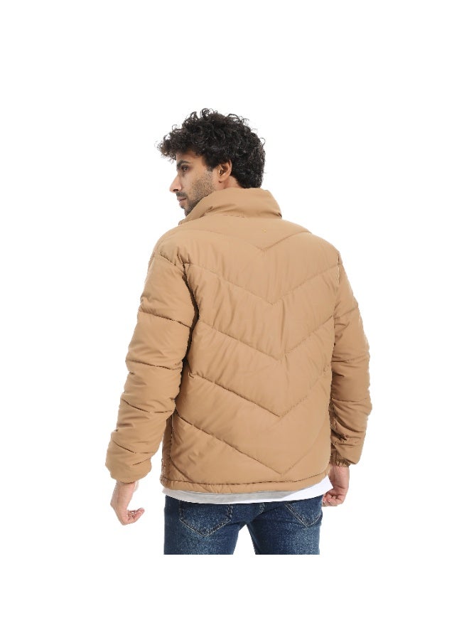 Pavone Men's Winter Puffer Jacket - Brown - Image 2