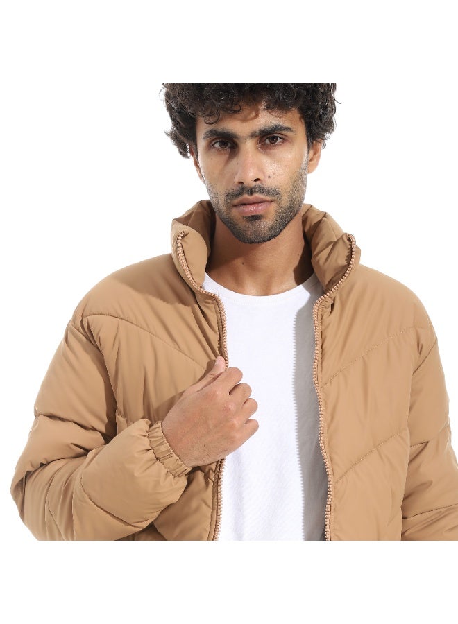 Pavone Men's Winter Puffer Jacket - Brown - Image 3