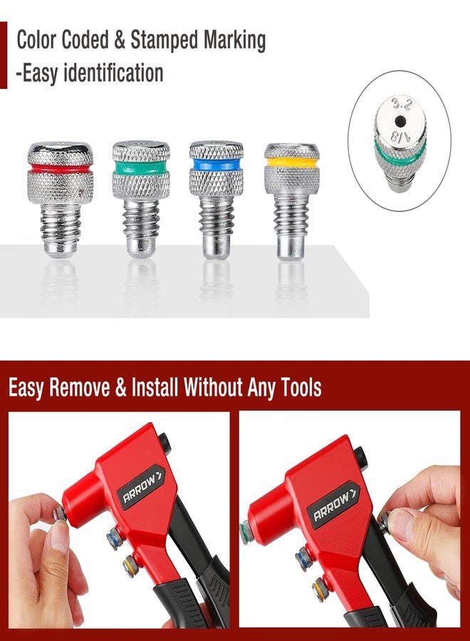 Arrow RT187M Hand Riveter with 100PC Rivets - Image 4
