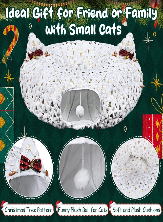 AceOrbit Christmas Cat Tunnel Bed 2.6ft x 2.6ft x 10in Under Christmas Tree for Indoor Cats Xmas Pet Donut Tunnel Foldable Pet Cave Toy for Small Animals Kitten - Image 4