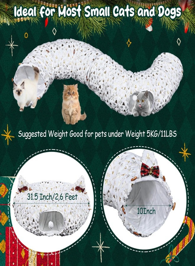 AceOrbit Christmas Cat Tunnel Bed 2.6ft x 2.6ft x 10in Under Christmas Tree for Indoor Cats Xmas Pet Donut Tunnel Foldable Pet Cave Toy for Small Animals Kitten - Image 2