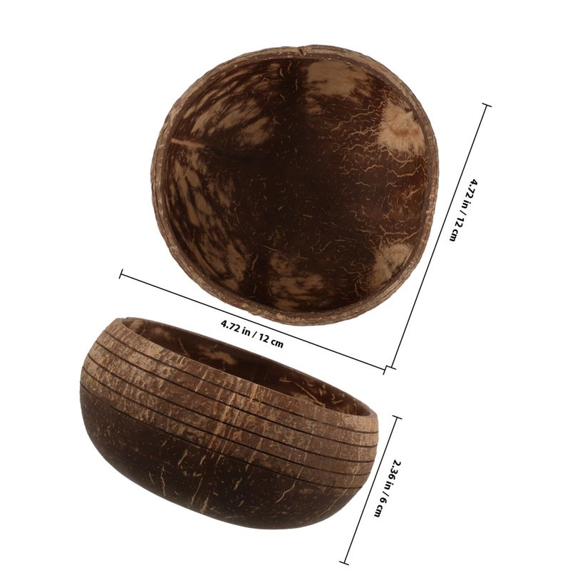 Natural Coconut Shell Large Salad Serving Bowl Eco Friendly Kitchen Dining Decorative - Image 3