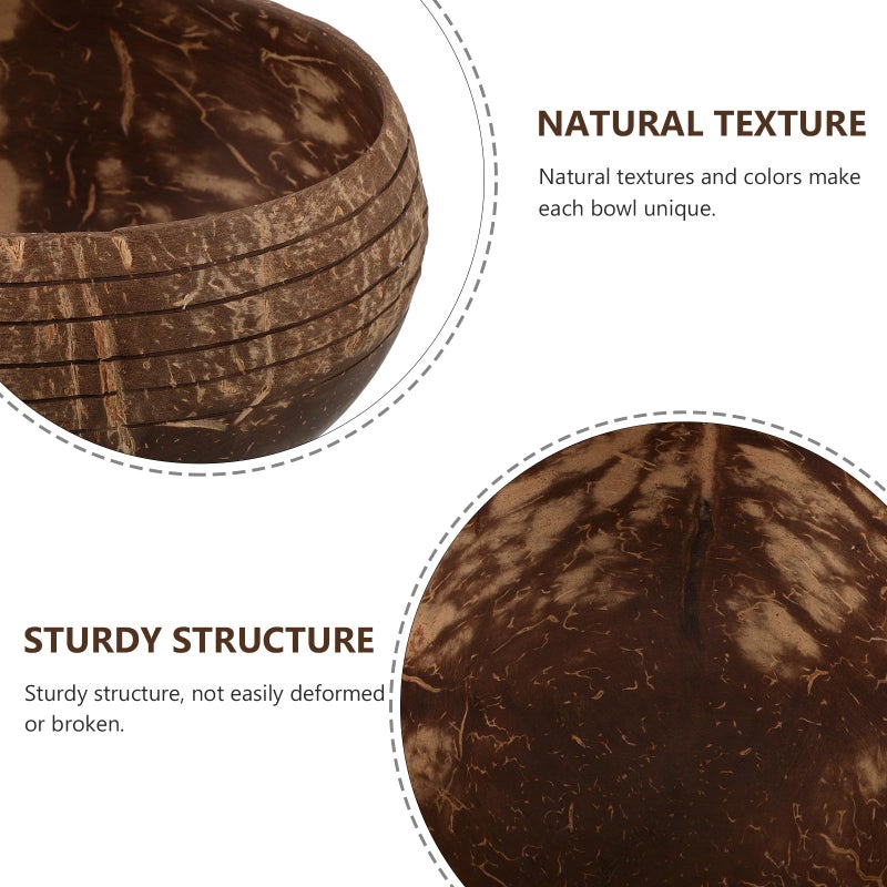 Natural Coconut Shell Large Salad Serving Bowl Eco Friendly Kitchen Dining Decorative - Image 5