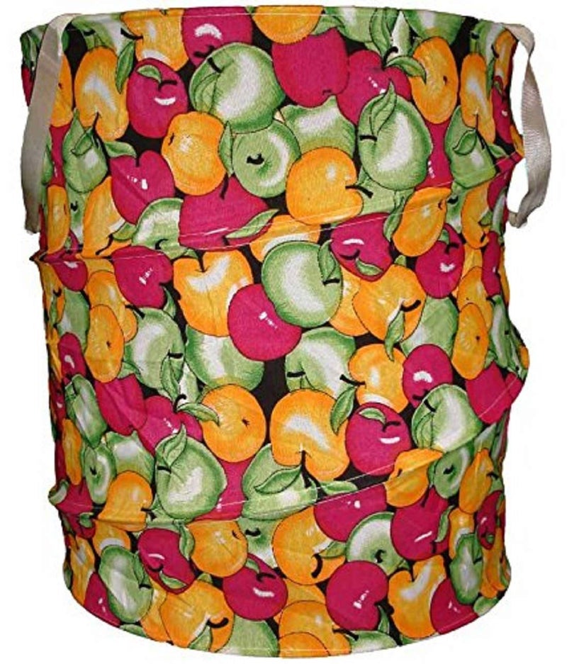 Kuber Industries Kuber Industries Round Cloth Foldable Laundry Basket Bag, Volume:-30L,Multi Color - Image 1