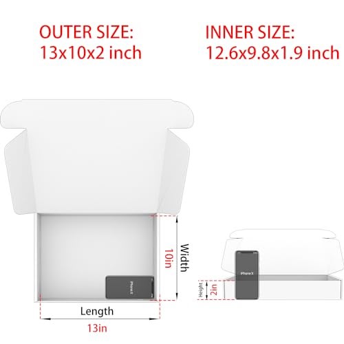 Lmuze Brown Shipping Boxes for Small Business Pack of 25-13x10x2 inches Cardboard Corrugated Mailer Boxes for Shipping Packaging Craft Gifts Giving Products - Image 2