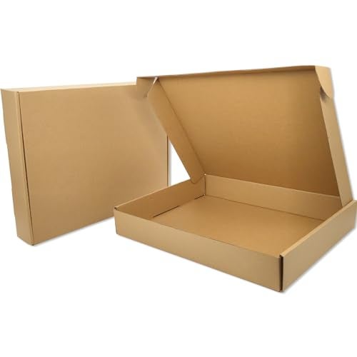 Lmuze Brown Shipping Boxes for Small Business Pack of 25-13x10x2 inches Cardboard Corrugated Mailer Boxes for Shipping Packaging Craft Gifts Giving Products - Image 1