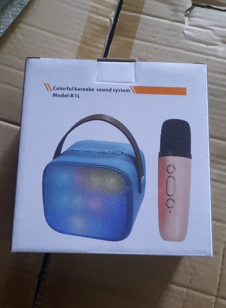 Mini Karaoke Machine, Portable Bluetooth Speaker with Wireless Microphone, Funny Toys for Girls Girls Ages 4-12, Colorful Lights, for Kids Birthday, Home, Portable with Wireless Microphone Black - Image 4